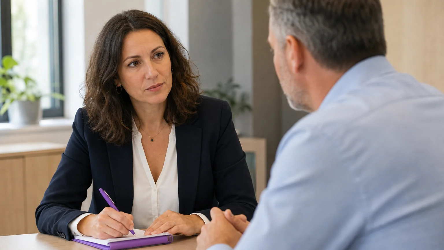 Entretien confidentiel entre un référent et un salarié