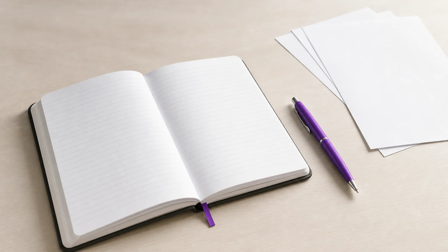 Carnet de préparation et stylo violet pour organiser les missions du CSE